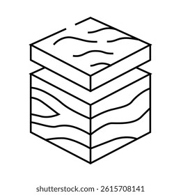 geological modeling line icon vector. geological modeling sign. isolated contour symbol black illustration