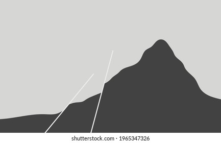 Estructura geológica. Fallo normal en la montaña. Efecto del terremoto.