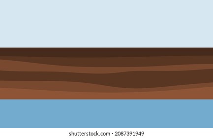 Geological Subsurface. Layered Soil And Groundwater.