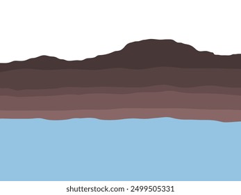 Geological subsurface. Layered soil and groundwater