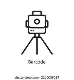 Ilustración de diseño de iconos de contorno de vectores de código de barras de encuesta geológica. Símbolo de ingeniería sobre archivo EPS 10 de fondo blanco