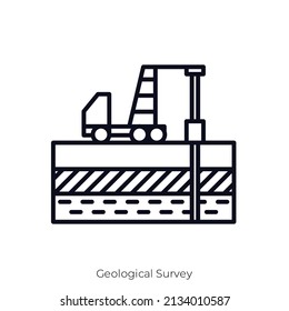 Geological Survey icon. Outline style icon design isolated on white background