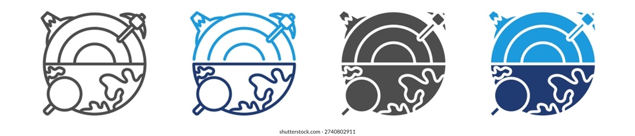 geological survey icon set multiple style
