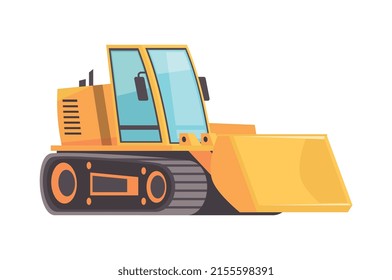 Geologist composition of isolated flat doodle style geology expedition vehicle on blank background vector illustration