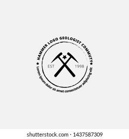 Geologist Hammer icon design template