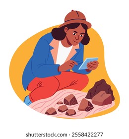 Geologist illustration in a flat style 

