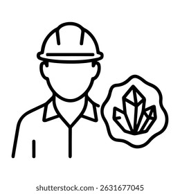 Geologist man icon on white background vector
Vector line profession icon