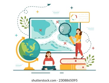 Geologist Vector Illustration with Soil Analysis and Features of the Earth for Science, Research or Expedition in Flat Cartoon Hand Drawn Templates