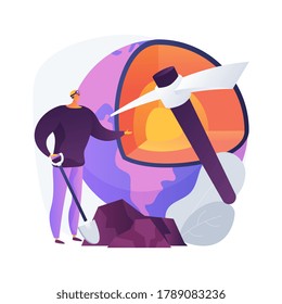 Geology abstract concept vector illustration. Applied Earth science, physical rocks study, geology for children, minerals research, landscape formation, soil exploration abstract metaphor.