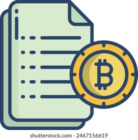 Geology document linear color vector illustration