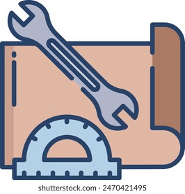 Geology document linear color vector illustration