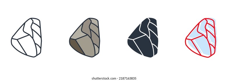 geology icon logo vector illustration. stone symbol template for graphic and web design collection