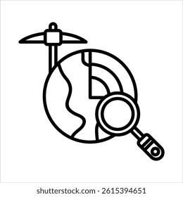 geology icon in outline style vector illustration