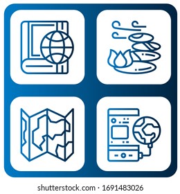 geology icon set. Collection of Global, Stones, Map, World icons