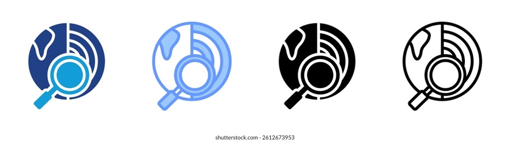 Geology icon set multiple style collection