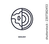 geology icon. Thin line geology icon from distance learning collection. Outline vector isolated on white background. Editable geology symbol can be used web and mobile