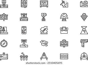 Geology icons collection is a vector illustration with editable stroke.
