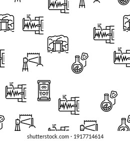 Geology Researching Vector Seamless Pattern Thin Line Illustration