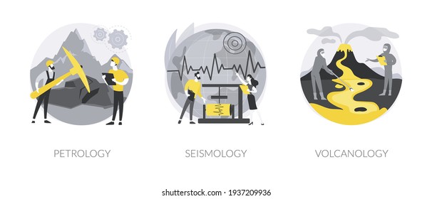 Ilustraciones de vectores conceptuales abstractas de la ciencia geológica.