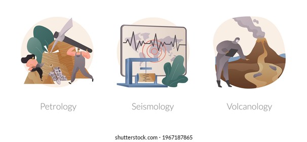 Geology Science Abstract Concept Vector Illustrations.