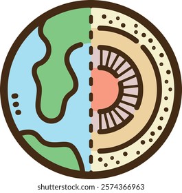 Geology vector doodle illustration and graphic
