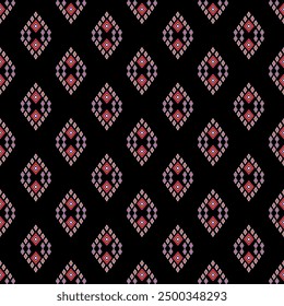 Geomaetric ethnic oriental seamless pattern traditional design for background, carpet, wallpaper, clothing, wrapping, batik, fabric, vector. illustration, embroidery.
