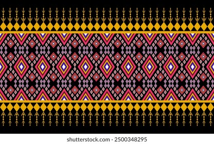Geomaetric ethnic oriental seamless pattern traditional design for background, carpet, wallpaper, clothing, wrapping, batik, fabric, vector. illustration, embroidery.