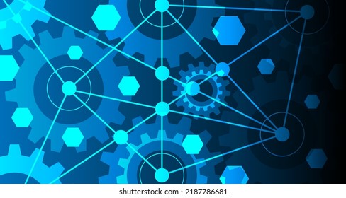 Geomatic gear drives electronic circle technology abstract technology innovation concept.hi-tech communication concept innovation vector illustration background 