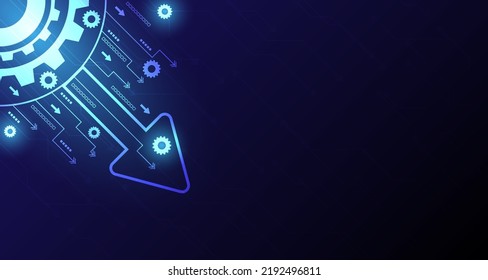 El engranaje geomático impulsa la tecnología de círculo electrónico concepto de innovación tecnológica abstracta EP10.concepto de comunicación de alta tecnología innovación ilustración vectorial fondo 
