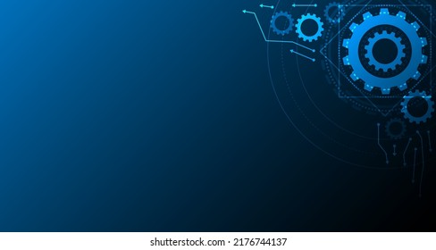 Geomatics Technology Abstract gear model drives the electronic network of the future.digital data background EP.6.hi-tech communication concept innovation vector illustration background 