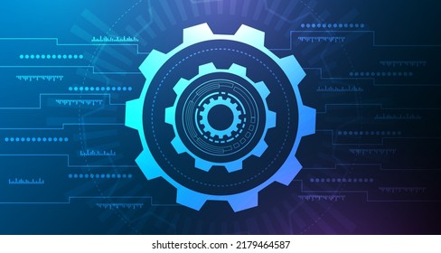 Geomatics Technology Abstract gear model drives the electronic network of the future.digital data background EP.12.hi-tech communication concept innovation vector illustration background 