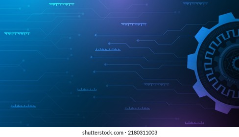 Geomatics Technology Abstraktes Zahnradmodell treibt das elektronische Netzwerk der Zukunft.digitaler Datenhintergrund EP.13.Hightech-Kommunikationskonzept Innovation Vektorgrafik-Hintergrund 