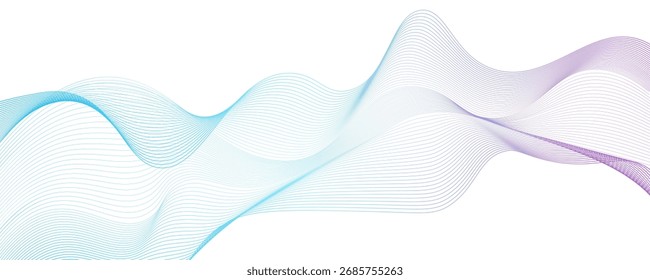 Tecnologia da geomática Fundo abstrato das linhas de ondas de fluxo azul. Design moderno de linhas móveis brilhantes. Elemento de design moderno de linhas móveis azuis. Conceito de tecnologia futurista.