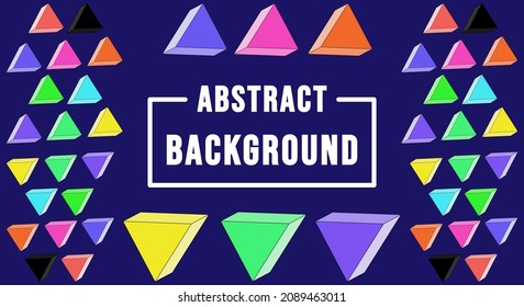 Geomatric abstract colorful background design with 3d triangles shape simple style eps vector file