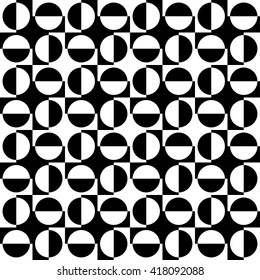 Geomatric Abstract Seamless Pattern B&W Vector Illustration