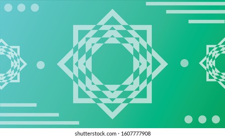 Geomatric Background Design with the color of light green and dark green
