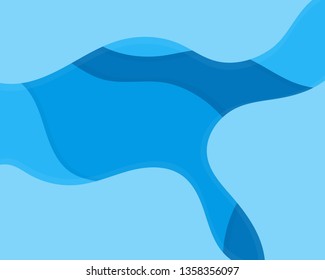 Geomatric blue shape paper style vector abstract background design illustration