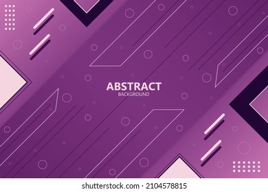 Geomatric creative abstract background with memphis purple color modern style, vector illustration eps file