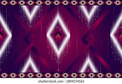 Geomatric ethnic oriental ikat pattern traditional design for background,carpet,wallpaper,clothing,wrapping,batik,fabric,vetor illustration.embroidery style.