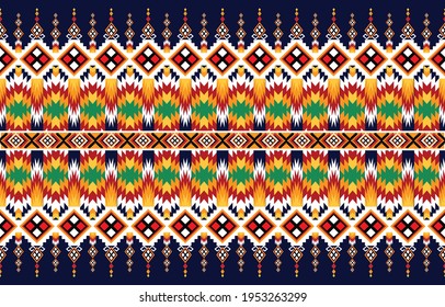 Geomatric ethnic oriental ikat pattern traditional,Abstract ethnic geometric pattern background design wallpaper, Indian border. traditional print vector illustration.