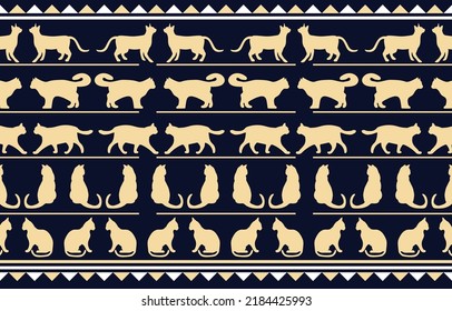 Geomatric ethnic oriental ikat seamless pattern design for background, carpet, wallpaper, clothing, wrapping, batik, Vector, embroidery style, fabric, illustration