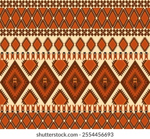 Geomatric ethnic pattern, Seamlesss pattern, Navajo, Native american, Amarican art, Amarican design, African design, Square pattern, Triagle pattern, Orange and Yellow.