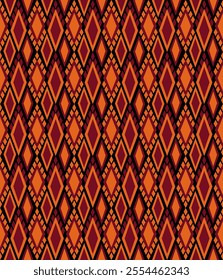 Geomatric ethnic pattern, Seamlesss pattern, Navajo, Native american, Amarican art, Amarican design, African design, Black red and orange.