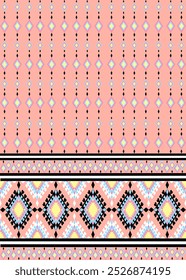 Geomatric etmic background, seamless patter, wallpaper decoration, Geomatric shapes, Bright colors, Fashion color.