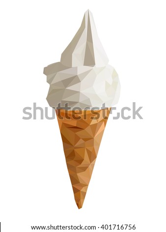 geomatric Ice cream cone.polygon vector