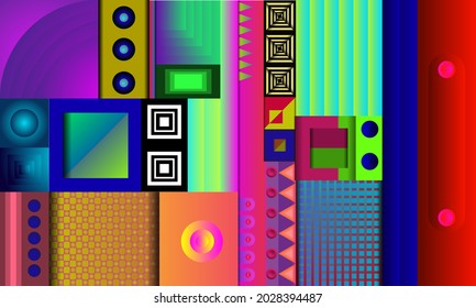 Geomatry Gradient Artwork Poster With Simple Shape and Figure. Abstract Vector Pattern Design in Style for Web Banner, Business presentation, branding package, fabric print, wallpaper