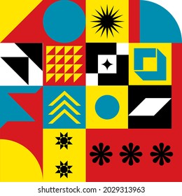Geomatry Gradient Artwork Poster With Simple Shape and Figure. Abstract Vector Pattern Design in Style for Web Banner, Business presentation, branding package, fabric print, wallpaper