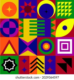 Geomatry Gradient Artwork Poster With Simple Shape and Figure. Abstract Vector Pattern Design in Style for Web Banner, Business presentation, branding package, fabric print, wallpaper