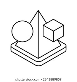 Icono Formas de geomentry, ilustración de material vectorial.