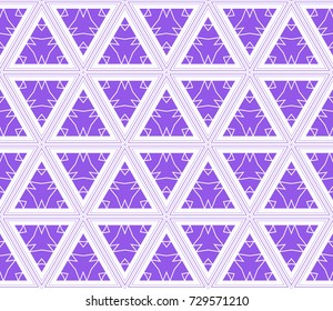 geomeric abstract triangle seamles pattern. Vector texture. Modern design.Purple color